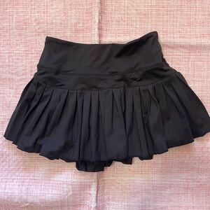 Black Pleated Skirt - Gold Hinge
